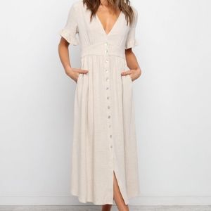 Linen ruffle Petal and Pup Dress